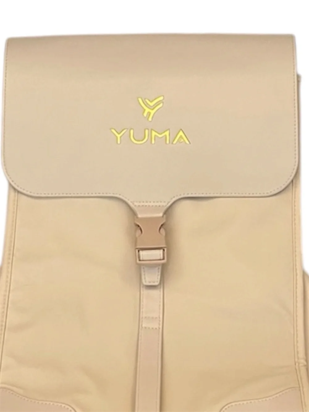 YUMA “ The Goodie Bag “Adjustable straps Buckled Front Flap Beige Backpack